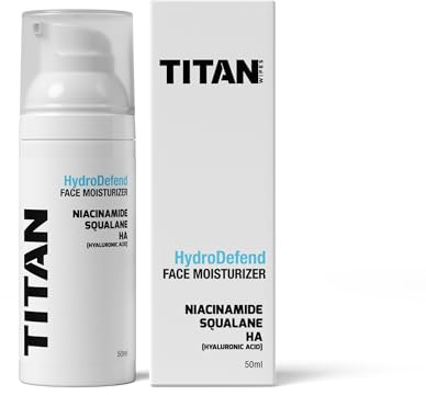 Titan HydroDefend Crema Facial Hidratante Antiedad para Hombre | Niacinamida + Escualano + Ácido Hialurónico | 50 ml