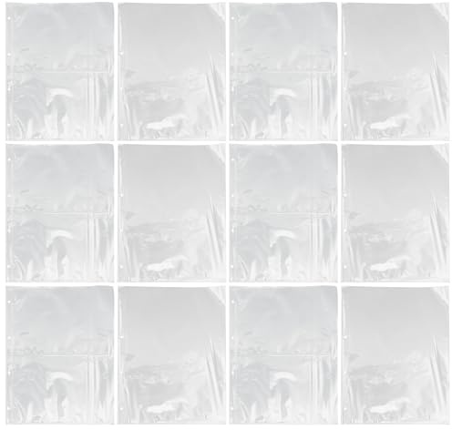 HEALLILY Pages D’Album PP Transparentes à 6 Trous, 50 Pièces | Pochettes Insérées pour Cartes Postales et Cartes, Film Protecteur Résistant, Lot Pratique pour Rangement
