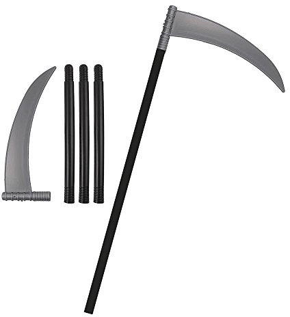 3 Piece plastic scythe Halloween fancy dress accessory death grim reaper 110 centimeter 43 inches