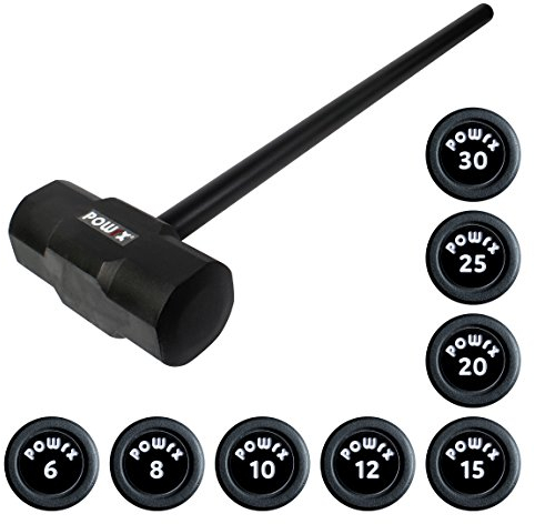 Gym Hammer Gewichthammer von POWRX - 6 kg bis 30 kg - Schwarz - Functional Fitness (6 kg)