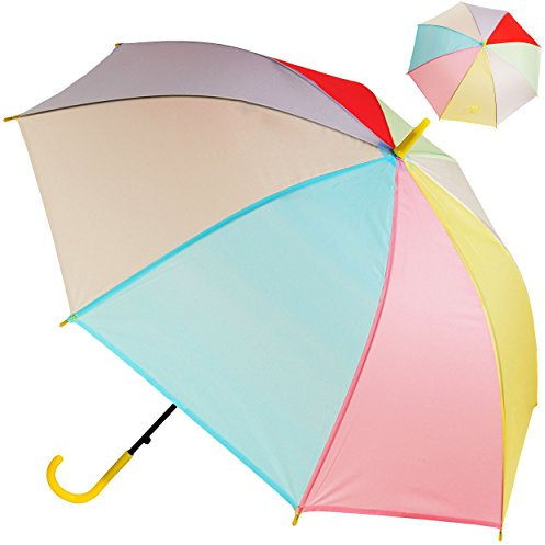 alles-meine.de GmbH Regenschirm - AUTOMATIK - Bunte Regenbogen Farben - großer Kinderschirm Ø 93 cm/Kinder - groß Stockschirm mit Griff - Regenschirme - für Mädchen Jungen ..