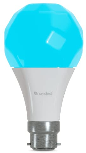 Nanoleaf Essentials Lampadina LED B22 RGBW Smart e Dimmerabile - Luci Led 16M Colori Thread & Bluetooth, Funziona con Google Home Apple, Sincronia Musica e Monitor, Decorazioni Casa e Gaming