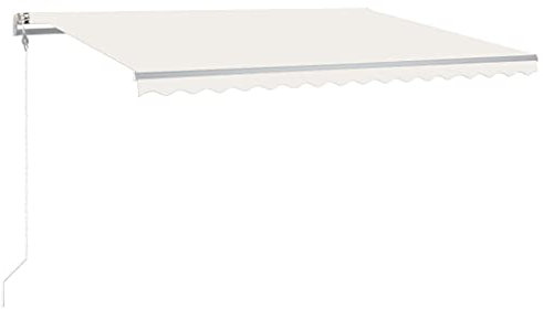 vidaXL Auvent Automatique avec Capteur de Vent et LED Store de Balcon Jardin Patio Terrasse Extérieur Ombrage des Fenêtres 450x300 cm Crème