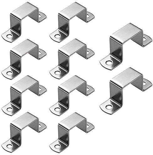 SCRTB Lot de 10 colliers de serrage carrés oblongs en acier inoxydable avec boucle carrée en forme de U 20 mm