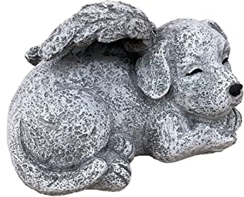 stoneandstyle Statua in pietra per tomba con ali d'angelo, resistente al gelo