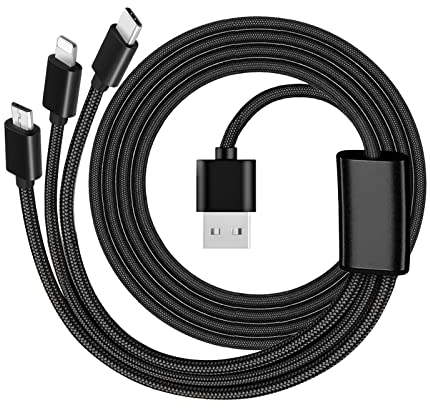 3-in-1 USB Cable Charger Charging Cord Compatible with Apple TV 4k Remote Control 1st 2nd 3rd 4th, iPad Pro 12.9/Pro 11 10th iPad, Beats X Beats Fit Pro, Flex Earbuds, Powerbeats Pro 3 2, Solo 4 3 2