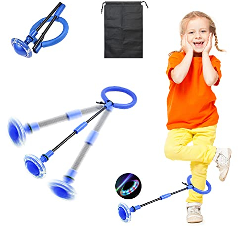 HIQE-FL Springender Ball Blinkender,Swing Wheel mit Lichtrad,Kinder Blinkender Springring,Faltbarer Flash Jumping Ballm,Blinkender Sprungball