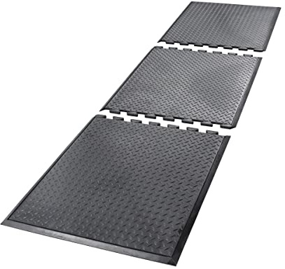 ADB Arbeitsplatzmatten Set 240x70 cm, erweiterbar, rutschhemmend, luftgepolstert, kälteisolierend, strapazierfähig - ideal für Werkstatt & Fertigung