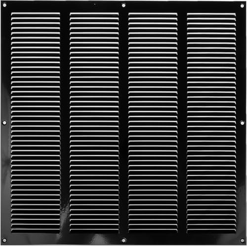 Vent Systems 400 x 400 mm Lüftung Gitter - Abdeckung Schwarz – Metall Luftrücklaufgitter mit Fliegengitter – Belüftungsgitter für Wand & Decke – Innen & Außen – Verzinktem Stahl Abluftgitter