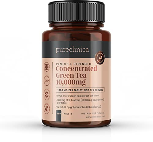 Pureclinica Concentrated Green Tea 10,000mg x 180 Tablets - 6 Months Supply