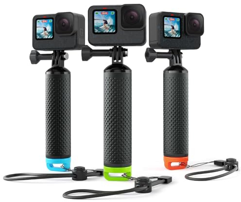 Sametop Schwimmender Handgriff Handler Zubehör Unterwasser Stick für GoPro | Wasserdicht Schwimmend Floating Hand Grip Schwimmer, für Go Pro Hero 13 12 11 10 9 8 7 6 5 Max DJI Osmo Action Kameras, Grün