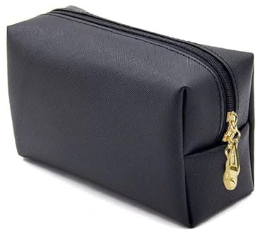 Großraum-Reise Kosmetiktasche Damen, wasserdichte tragbare PU Leder kulturbeutel, Multifunktionale Reisekulturtasche Makeup Organizer Aufbewahrungstasche für Frauen（Groß-Schwarz）