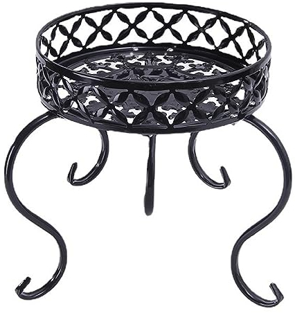 Bafnsiji Metall Topfpflanzenständer, Heavy Duty Gusseisen Topfpflanzenständer, Indoor Outdoor Pflanzenständer, Runde Pflanzenständer Garten Containerständer