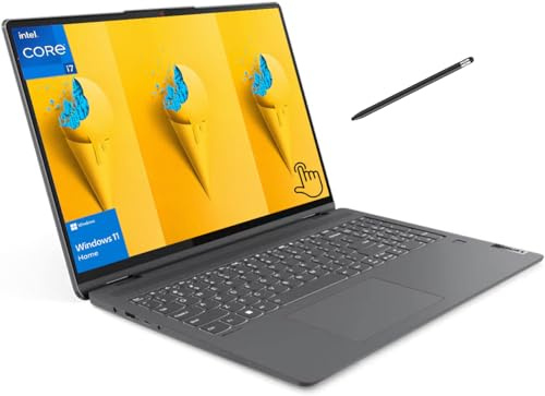 Lenovo IdeaPad Flex 5 2-in-1 Laptop, 16 2.5K(2560 x 1600) Touch, Intel Core i7-1255U, Intel Iris Xe Graphics, Backlit Keyboard, Wi-Fi 6, Windows 11 Home, with 5ave Stylus Pen (16GB RAM | 512GB SSD)