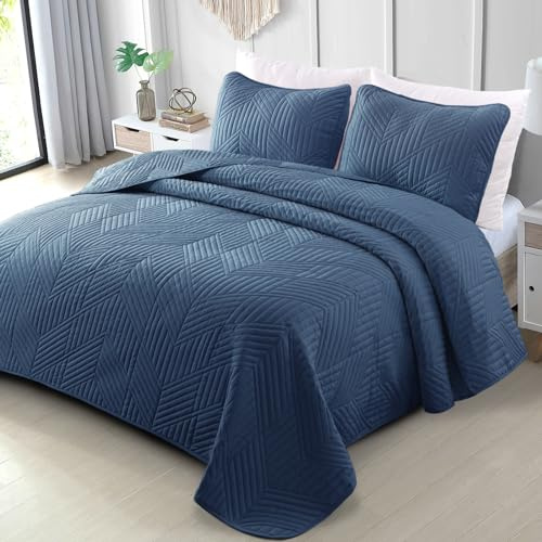 Exclusivo Mezcla Colcha 220×240cm, Ligera y Transpirable, Reversible Suave | para Cama 135/150, Colcha 220 × 240cm, con 2 Fundas de Almohada 50 × 65cm, Lavable a máquina, Toda Estación, Comfortable