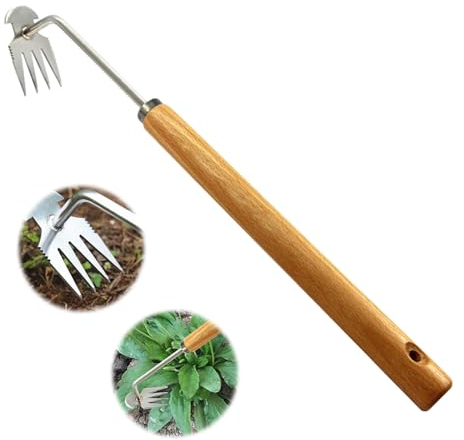 TINGTING Unkrautstecher Edelstahl, Löwenzahnstecher Weed Pulling Tool Manueller Weeder Wurzeljäter Manueller Weeder Wurzeljäter Gartengerät Geschenk für Umpflanzen