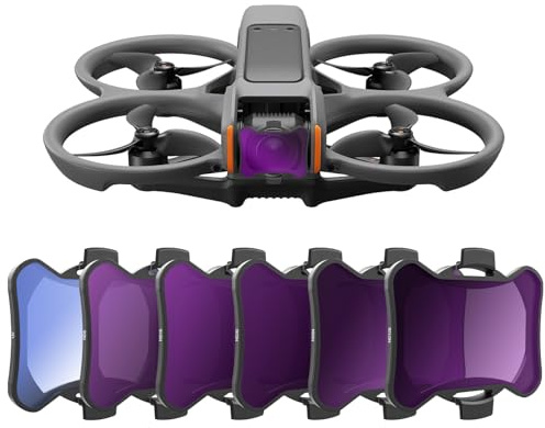 FPVtosky ND Filter Set für DJI Avata 2, Mehrfach Beschichtetes ND Filterset für DJI Avatar 2 Drohnenzubehör - 6er-Pack Filter(MCUV, ND8, ND16, ND32, ND64, ND128)