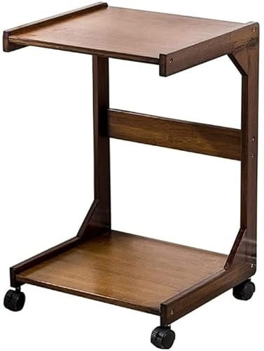 OYYMTE Bürodruckerständer Druckerhalterung Doppelschichtiges Holz Kleines Bücherregal mit Riemenscheiben Abnehmbares Lagerregal Dokumentenregal Scannerwagen (Size : 55cm)