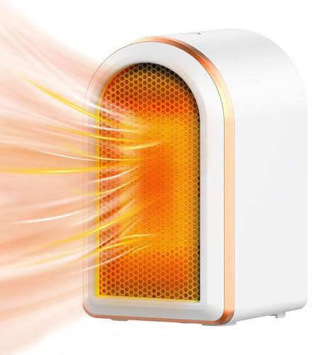 Electric Heater, Space Heater with 1200W/800W Heating Modes Portable PTC Ceramic Plug in Heaters for Home Low Energy Adjustable Heater Tip-Over & Overheat Protection Room Bedroom Office