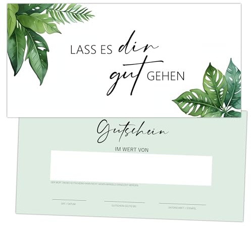 Eummel 40 Blanko Gutscheine zum selber Ausfüllen | Friseur Kosmetik Massage Wellness Fußpflege | Vorlage Gutscheinkarte Geschenkgutschein
