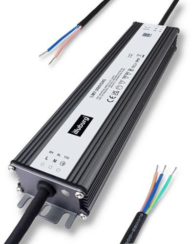 illuburg LED Trafo 24V 200W Konstantspannung IP67 Wasserdicht Flickerfree für LED Streifen Lampen LED Netzteil Driver Treiber Transformator