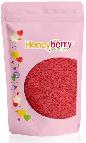 Vermicelles Pâtisserie Naturels et Comestibles 200g – Vermicelles de Sucres Décoratifs Colorés, Idéaux Pour Décorer Gâteaux, Biscuits et Desserts – Produit dans l’UE (Confettis Rouges)