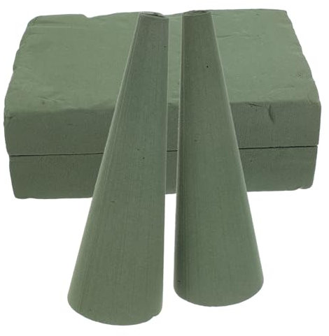 VILLCASE 2piezas Barro De Flor De Cono Para Arreglos Bloques De Espuma Húmeda Para Funerales Materiales De Suministros Frescos y Artificiales