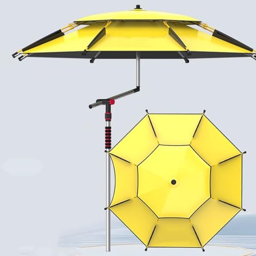 BVDHASDBT Parasol de pêche, parasol de table avec bouton-poussoir d'inclinaison et manivelle, parasol déporté pour extérieur, terrasse, jardin, cour (2,2 m)