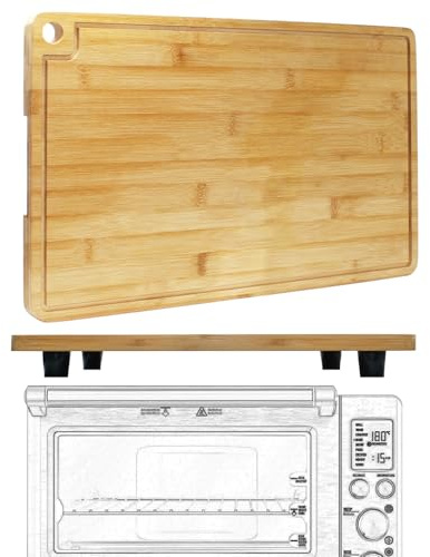 laffeya Bambus-Schneidebrett für Breville Air Fryer Ofen, Ninja Top Board | Schneidebrett für Ninja SP101 SP201 SP301, platzsparende Bretter für Breville BOV800XL 845BSS 860BSS (44,6 x 27,6 cm)
