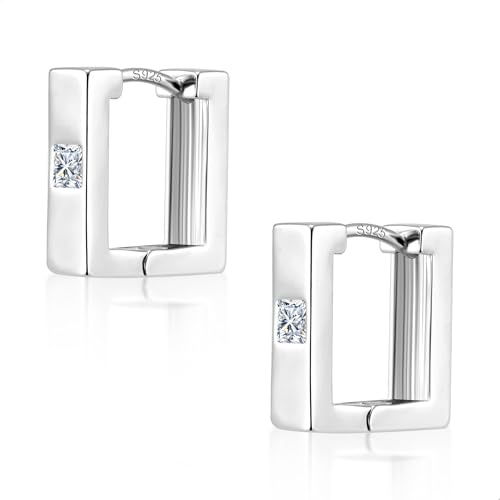 ALEXCRAFT 14K Vergoldet Ohrringe Kleine Zirkonia Creolen für Damen Frauen