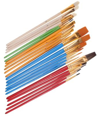 HEALSOPTHY 25stücke Teiliges Malpinsel-Set Nylon Rund Spitzpinsel Für Acryl Öl Aquarell Und Gouache Langlebige Künstlerpinsel Mit Robusten Holzstielen Geeignet Für Schüler Junge Mädchen