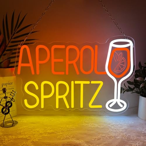 Cocktail Neon Schild,Aperol Spritz Bar LED Schilder für Wand Dekor,Cocktail Neon Sign für Home Bar Club Party Man Cave,Geschenk für Lady Männer USB Powered（16.4*10.6）
