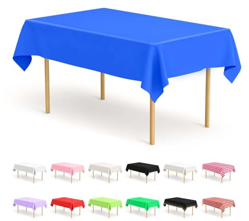 BOUBONI 4 Stück Einweg Tischdecken 137 x 274 cm Rechteckige Party Tischdecke Geeignet für Hochzeiten Catering Outdoor und Themenveranstaltungen(Dunkelblau)