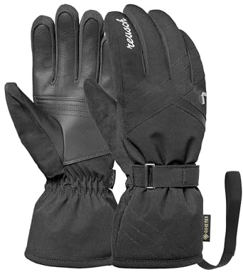 Reusch Alba Gore-TEX - Guanti da sci da donna, impermeabili, antivento e traspiranti, in softshell, con funzione touch screen, fascia e leash, per sci e sport invernali