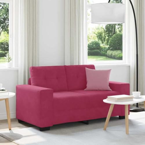 INLIFE Zweisitzer-Sofa Weinrot 120 cm Samt,Möbel,Sofas,Rot,25.9 KG,4105114