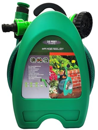 Soporte Pared Manguera Jardín - Soportes Exterior Mangueras Agua - Organizador De 10m Para Solución De Riego Exterior Con Almacenamiento En Garaje Jardín Piscina