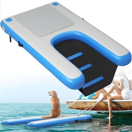 Dog Boat Ladder with Anti-Slip Support for Pool and Lake Use, High Stability for Pets up to 200 lbs