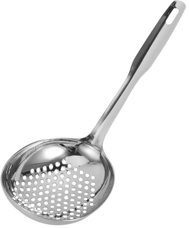DECHOUS Cuchara Colador Ranurada de Acero Inoxidable Cocina Multifuncional con Diseño y Utensilio Manual para Filtrar Pasta y Aceite para Colgar para Uso Doméstico