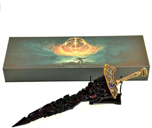 Wonsunte Elden Rings Maliketh Black Blade Metall Sammelfigur 30 cm mit Displayständer – Gaming Sammlerstück, Schreibtisch Dekoration, Geschenk für Gamer
