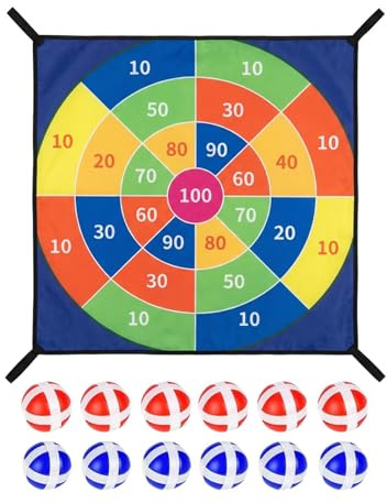 Sticky Ball Dart Game – måltavla med mjukt kardborreband, bärbar studsmatta sportaktivitet, stöttåligt kastset | Underhållning i trädgårdar, hus, parker, skolor, möten, fest