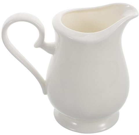 BCOATH Lechera de Cerámica de 280ml, Mini Jarra Vertedora Pequeña y Compacta para Leche y Crema con Diseño Elegante para Uso en Cocina y Hogar