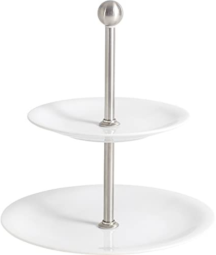 Kahla Plat Porcelaine Chinoise et Acier Inoxydable Blanc
