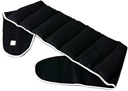 Kirschkernkissen. Gürtel mit Klettverschluss - ca. 135cm - 7-Kammer - Wärmekissen Rücken Wärmegürtel XXL Körnerkissen - schwarz