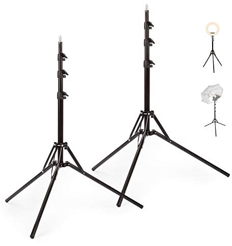 2x Portable Adjustable Aluminum Alloy Light Stand 70in/180cm Photography for Relfectors Softboxes LED Lights Ring Flash Light Umbrellas and Backgrounds
