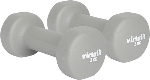 VirtuFit Vinyl Dumbbell Set Pro – 2 × 3 kg Kurzhanteln mit Vinylbeschichtung, Fitness- & Training-Hanteln für Home-Workout