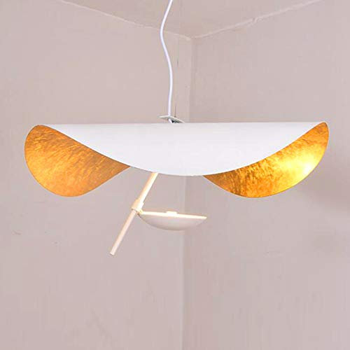 LED Pendelleuchte Esstischlampe Golden Geschwungenes Hängelampe Aluminium Hängeleuchte Höhenverstellbar Kronleuchter Wohnzimmer Schlafzimmer Küche Büro Bar Dekorative Deckenbeleuchtung,Weiß