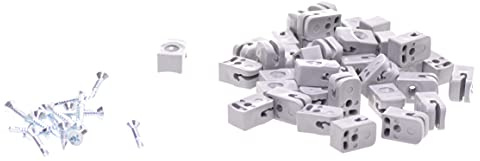 Aqbau® 50er Set Spanndrahthalter Grau mit Schrauben, Maschendrahtzaun zubehör, Drahthalter für Maschendrahtzaunfür, für stabile und langlebige auninstallationen, UV-beständig