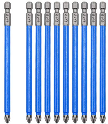 Biaungdo 10 Piece Magnetic Screwdriver Bit Set with Phillips Head (PH2 x 127mm)