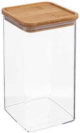 5five Quadratische Box eske mit Deckel aus Bambus, 1,5 l