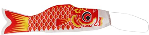 barenx Japanischer Windsack, Karpfenflagge, Koi, Nobori, Segelfisch, 100 cm, Rot